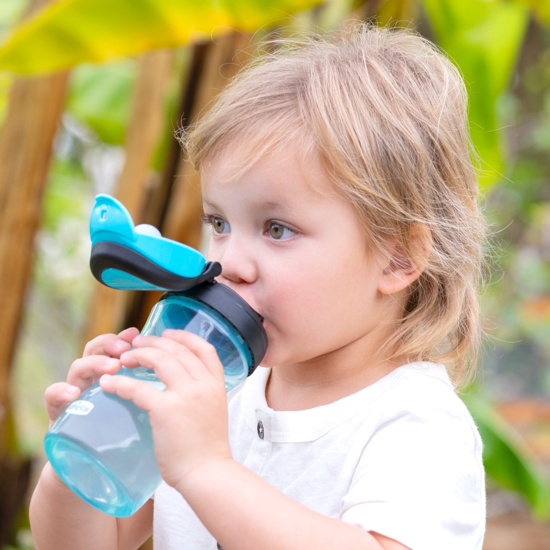 Chicco 12oz. My Tumbler Open Rim Training Cup with Free-Flow Spout, Spill Proof when Lid is Closed, Flip-Up Carry Handle, Top-Rack Dishwasher Safe, Easy to Hold Toddler Cup, 2+ Years  - Blue