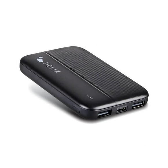 Emerge Helix TurboVolt+ 5,000mAh Power Bank with Dual USB A Ports, Black