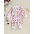 thumbnail image 2 of Elippeo Baby Girls Jumpsuit 3M 6M 12M 18M Long Sleeve Crew Neck Santa Claus Print Romper Christmas Clothes, 2 of 9