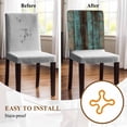 thumbnail image 5 of Teal Wood Grain Chair Covers Set of 1 Farmhouse Board Chair Back Covers Stretch Removable Washable Chairs Slipcovers Chair Protector for Dining Room Kitchen Party Decor, 5 of 5