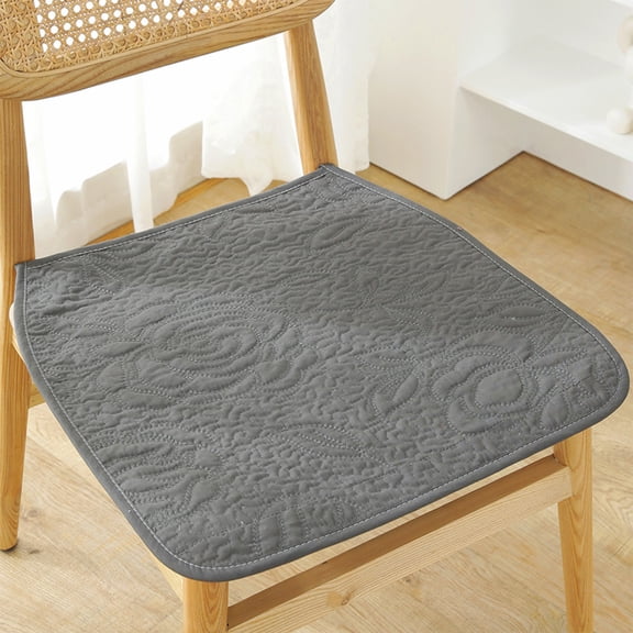 FEOLGEHLY Washable Thin Chair Pads Non-Slip Dining Chairs Seat Cushions Cotton Office Chair Cushions Soft Seat Pillow (Black, 15.7"×15.7")