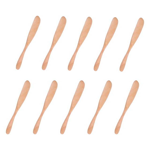 Cheese Spreader Cake Knife, Machine Washable 6.5in Exquisite Tableware 10pcs Cheese Spreaders Natural Wood For Home Kitchen, Picnic, Hotel And Restaurant Light Color