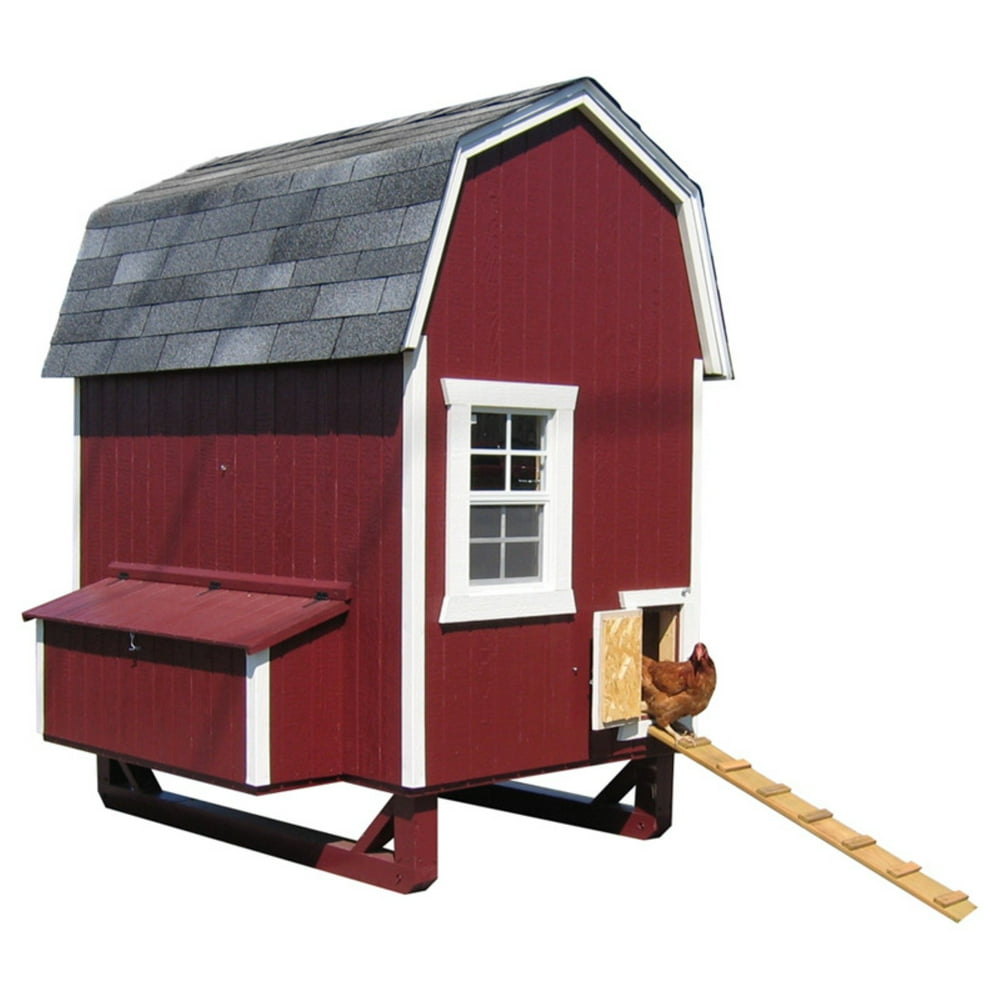 Little Cottage Unpainted Gambrel Barn Chicken Coop Small Walmart