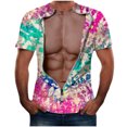 thumbnail image 1 of Qertyioot T-Shirt d'Entraînement pour Homme, Été, Décontracté, Col Rond, Manches Courtes, Haut avec Imprimé sur la Poitrine et Col Rond, 1 of 2
