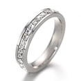 thumbnail image 2 of Anillo de pareja de acero de titanio con circonitas cuadradas estrelladas de una o dos filas de joyería de acero inoxidable para mujer, 2 of 6