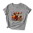 thumbnail image 4 of Itsame Summer Short Shirt Sleeved for Womens T-Shirt Tops Round Neck Blouses Gray Size L, 4 of 4