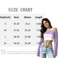 thumbnail image 3 of Crochet Bolero Shrugs for Women 2026 Y2K Hollow Out Long Sleeve See Through Cropped Knit Sweater Tops Sky Blue S, 3 of 6