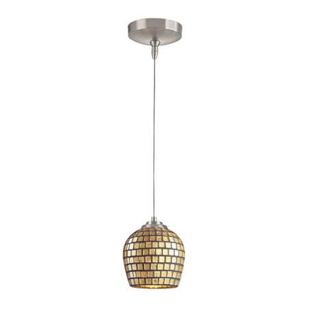 - Elk Lighting Low Voltage Collection 1 Light Mini Pendant In Brushed Nickel With Gold Leaf (Gld) Glass In Gold Leaf (Gld) - PF1000/1-MR16-BN-GLD