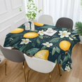 thumbnail image 2 of Yayeee Tablecloths 60" x 60" Rectangle Wrinkle Resistant Party Table Cover, Blue Floral Lemons, 2 of 8