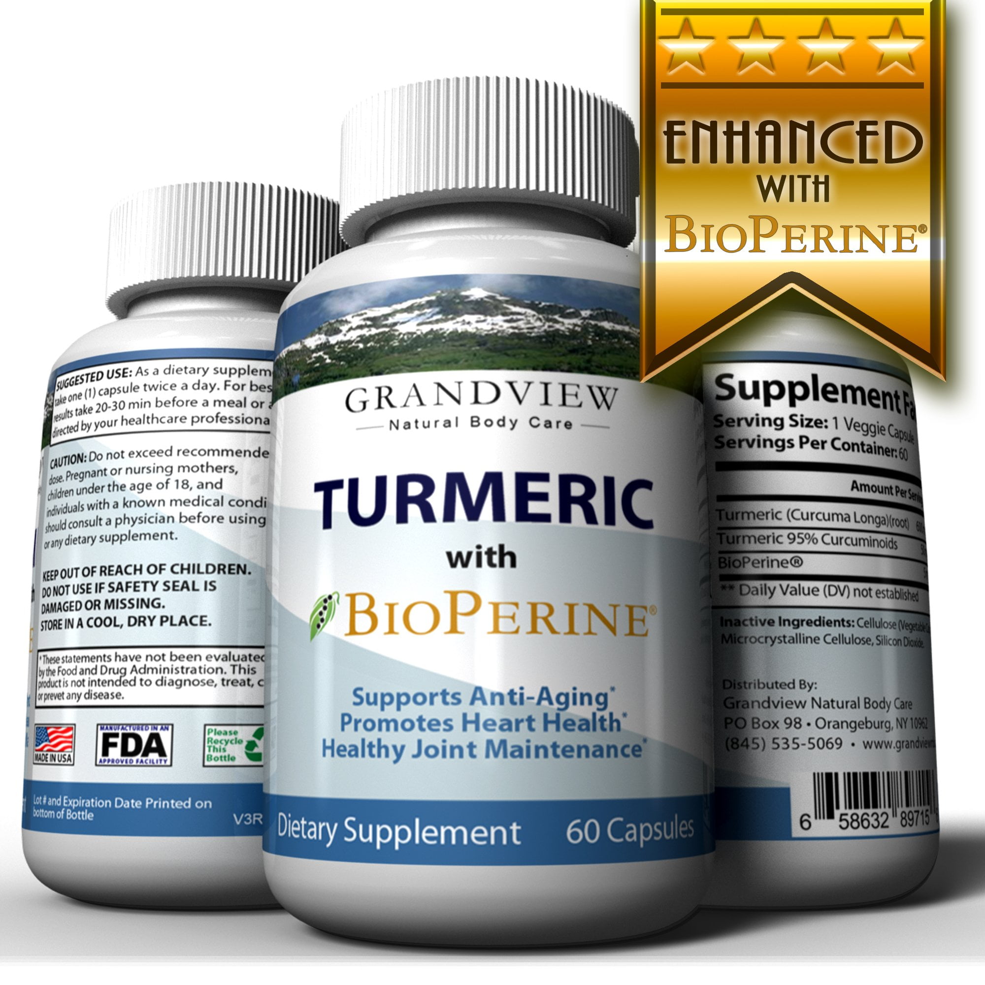 Turmeric Curcumin with BioPerine - Powerful Anti-Inflammatory Promotes Healthy Digestion Regulates Metabolism Weight Loss Helps Maintain Healthy Blood Pressure