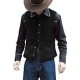 thumbnail image 1 of Traje de hombre, chaleco casual, chaleco con cuello en V, vestido formal informal ajustado para negocios, estilo retro, 1 of 6