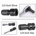 thumbnail image 3 of 4 Pcs Impact Adaptor 1/2 Square Drive To 1/4 Hex Shank Socket Adapter Quick Release Chuck Converter ju, 3 of 5