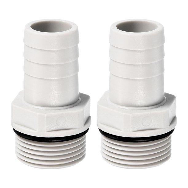 Conector de tubo con espiga recta Uxcell, rosca macho, plástico POM, 20mm a G3/4 2