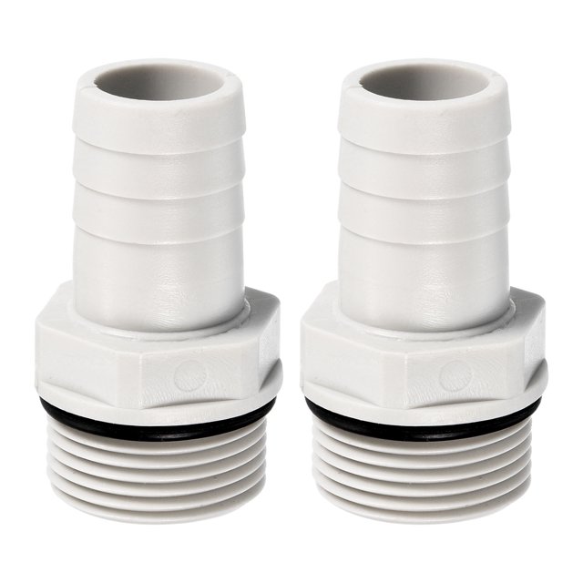 Conector de tubo con espiga recta Uxcell, rosca macho, plástico POM, 20mm a G3/4 2