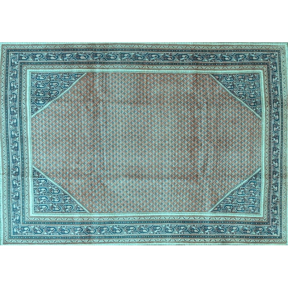 Ahgly Company Indoor Rectangle Persian Light Blue Traditional Area Rugs, 2' x 4'