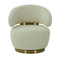 thumbnail image 2 of TOV Furniture Austin Beige Faux Shearling Swivel Chair with Brass Base, 2 of 6