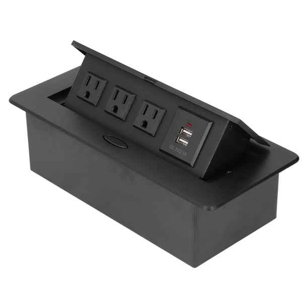 Toma De Escritorio, AC125V 10A, Puerto USB Impermeable, Toma De Corriente Negra, A Prueba De Fugas, Moderna Para Oficina