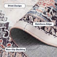 thumbnail image 3 of 9'x12' Area Rugs, Machine Washable Non Slip Area Rug for Living Room, Soft Low Pile Vintage Print Pattern Indoor Bedroom Thin Carpet, Khaki, 3 of 5