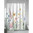 thumbnail image 5 of Pastoral Flowers Shower Curtain, Retro Wildflowers Plants Waterproof Shower Curtain Set with 12 Hooks Lightweight Washable Fabric Shower Curtains for Bathroom 72x72 Inches, 5 of 6