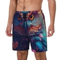 thumbnail image 1 of Fotbe Colorful Feather Owl Traje de Baño para Hombre – Shorts de Natación de Secado Rápido con Forro y Bolsillos-Large, 1 of 6