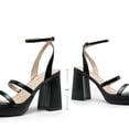thumbnail image 3 of BURUDANI Women's Chunky Platform Heel Open Toe Ankle Strap Strappy Sandals Dress Shoes, 3 of 8