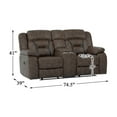thumbnail image 6 of Pemberly Row Microfiber Double Reclining Love Seat in Dark Brown, 6 of 6