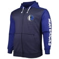 thumbnail image 2 of Men's Fanatics Navy/Royal Dallas Mavericks Big & Tall Down and Distance Full-Zip Hoodie, 2 of 3