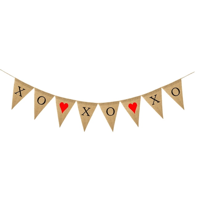 sweethay Decoración del día de San Valentín Delicado colgante romántico Banners Adornos Estilo simple Banners Adornos Bandera del festival Kits de decoración para fiestas Tipo 1