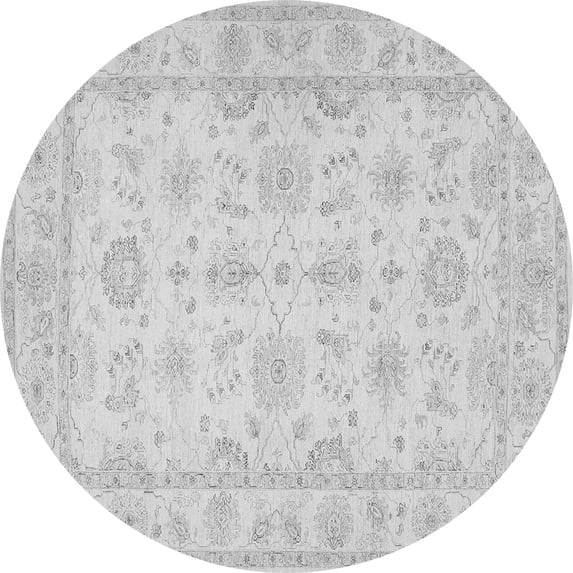 Ahgly Company Indoor Round Oriental Gray Traditional Area Rugs, 7' Round