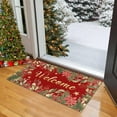 thumbnail image 2 of Red Christmas Door Mat Outdoor Welcome Doormat Merry Christmas Front Mat Non-Slip Washable Decorative Winter Xmas Holiday Doormats Entrance Rug for Indoor Outdoor Xmas Decorations (Red 1, 17"x30"), 2 of 6