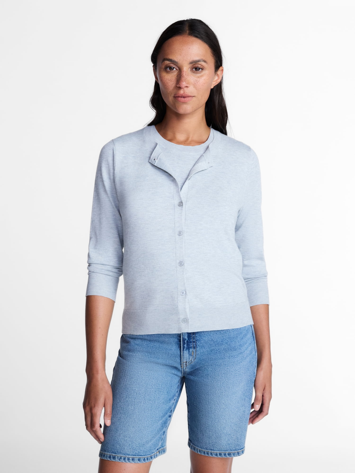 Time And Tru Women's Fine Gauge Cardigan Sweater, Lightweight, Sizes XS-XXXL
