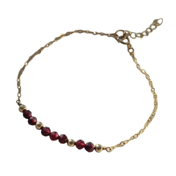 12 Monthly Birthstones Faceted Crystal Beaded Bracelet Adjustable Jewelry