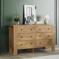 thumbnail image 5 of 6 Drawer Dresser for Bedroom Modern Wood Dresser with Metal Handle Large Storage Cabinet Clothing Closet Light Brown, 5 of 7