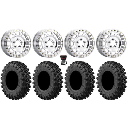 Method 412 15×6 Wheels Raw (5+1) 32 MotoRavage XL Tires Polaris RZR Turbo R & Pro R Ranger 1500 Xpedition