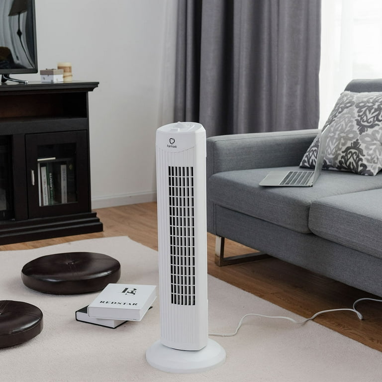 Fantask 35W 28'' Bedroom Oscillating Electric Tower Fan, 3