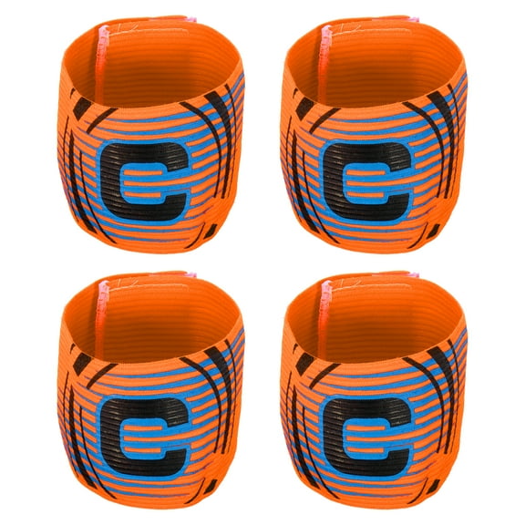Uxcell Elastic Captain's Armband Letter C Soccer Team Training Arm Band Orange 4 Pack