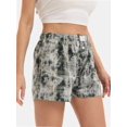thumbnail image 5 of Womens Low Waisted Plaid Print Pajama Lounge Pants Elastic Cute Button Shorts, 5 of 6