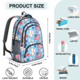 thumbnail image 5 of Baseballs and American Flags Blue Pattern Backpack for School, Cute School Bag with Adjustable Shoulder Straps and Padded Back, 16.9"x12.6"x5.9", 5 of 5