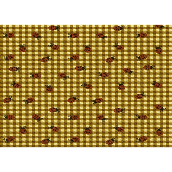 Ahgly Company Machine Washable Indoor Rectangle Transitional Yellow Area Rugs, 5' x 7'