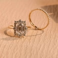 thumbnail image 4 of vylahjewellery 14K Vermeil Yellow Gold Anniversary Proposal Ring Halo Moissanite Engagement Ring for Her Classic Emerald Cut Diamond Bridal Set Wedding Ring, 4 of 7