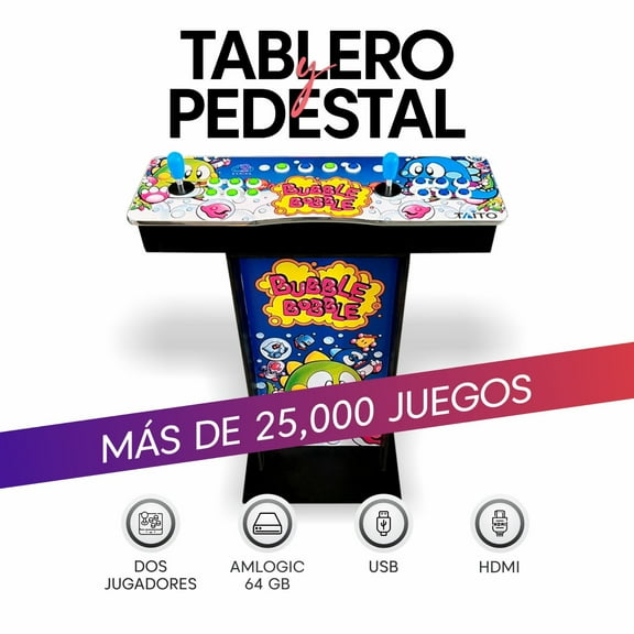 Tablero Arcade - 9 Cloud Store - Tablero Arcade Multijuegos con Pedestal +25,000 juegos sin relleno 9 Cloud Gaming ®️ 9 Cloud Store - Tablero Arcade - Consola multijuegos -Pedestal con base