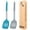 GREY-BLUE, variant on Bundlepro 2 Pack Silicone Slotted Spatula Set, Non Stick Home Kitchen Turner Set, Black + Red