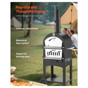 Outdoor Pizza Oven 12, Pellet Wood Fired Pizza Oven, 1000°F, Portable Pizza Maker with Wheels, Wood Burning Oven for Pizza, Bread, BBQ