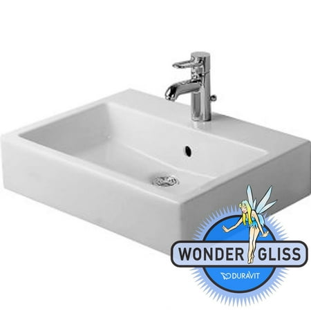Duravit Vero Console - Duravit 452500000 Vero 19-3/4in Ceramic Vessel Bathroom Sink with 1 Faucet Hole and Overflow