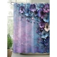 thumbnail image 2 of Fsddascl Purple Floral Shower Curtain Set - Extra Long 72" x 96" Bathtub Curtain with 12 Hooks, Retro Flowers Mottled Pastoral Botanical Waterproof Fabric Stall Shower Curtains for Bathroom/Bathtub, 2 of 6