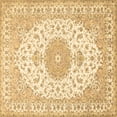 thumbnail image 1 of Ahgly Company Machine Washable Indoor Square Medallion Brown Traditional Area Rugs, 3' Square, 1 of 4