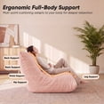 thumbnail image 2 of Furmax 66.5" Oversized Floor Sofa Couch, 2-Seater Leather Lazy Sofa Chair with Cup Holders for Gaming, Movie Nights, Living Room & Dorm, No Assembly Required, Pink, 2 of 7