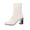 Beige, variant on High Block Heel Sock Boots Formal Evening Dinner, Smooth Knit Ankle Booties Daily Office Commuting, Comfortable Shoes City Street Walking, Elegant Slip On Footwear Weekend Party Gathering, Black 5.5