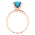 thumbnail image 4 of 3.0ct round cut turquoise 18k rose gold Bridal Wedding Engagement Promise Anniversary Ring for Women size 11, 4 of 7