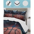 thumbnail image 4 of Basketball Full Size Down Alternative Comforter, Lightweight Comforter Quilt Bedding Set with Pillow Shams Sports Theme Stadium Field Lights Ball All Seasons Bed Comforter Duvet Insert 78"x90", 4 of 7